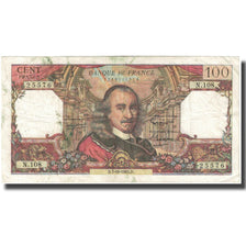 França, 100 Francs, Corneille, 1965, 1965-10-07, VF(20-25), Fayette:65.9