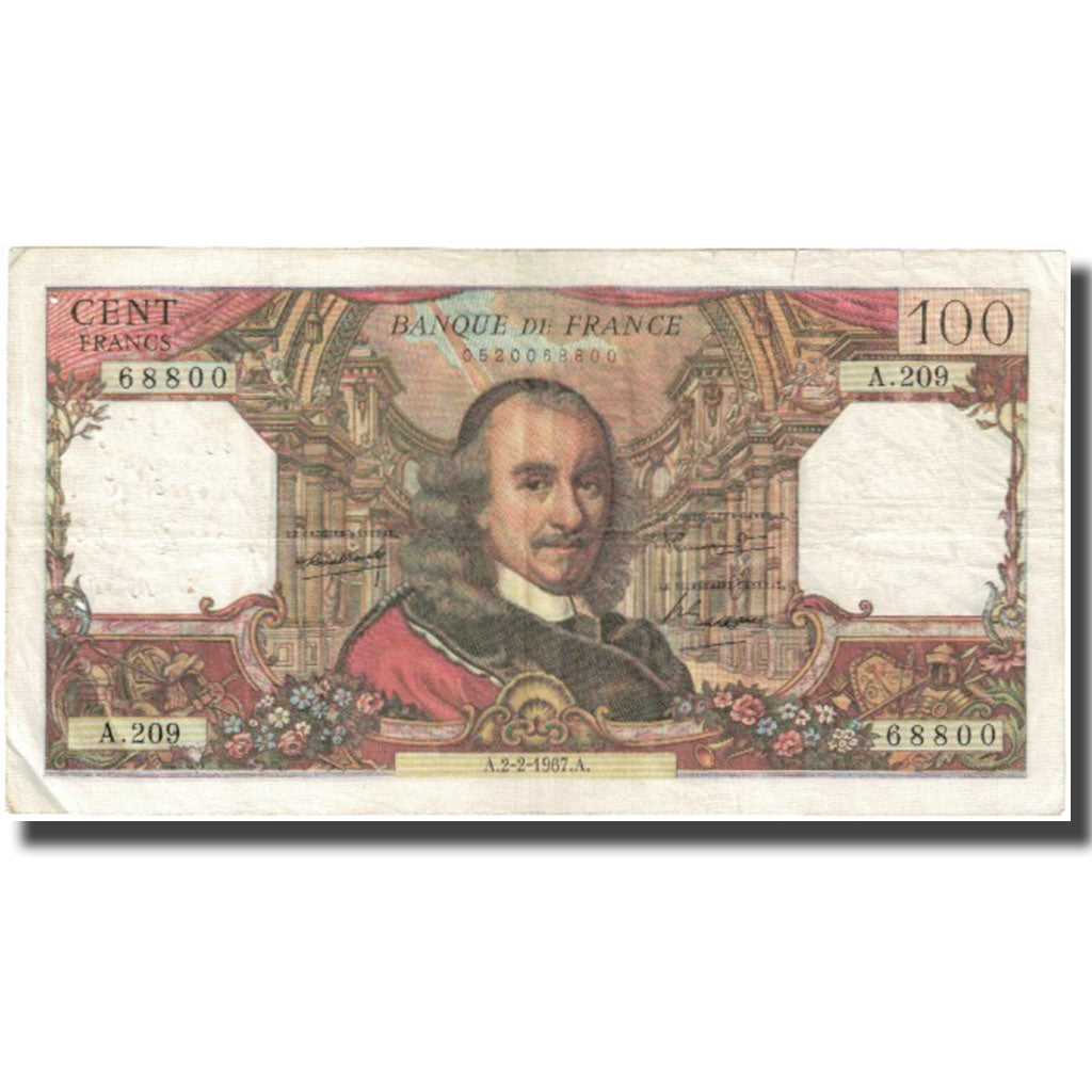 Frankreich, 100 Francs, Corneille, 1967, 1967-02-02, S, Fayette:65.16, KM:149b