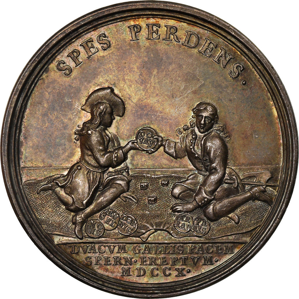 France, Medal, Louis XIV, Rattachement de la Ville de Douai à la France, 1710