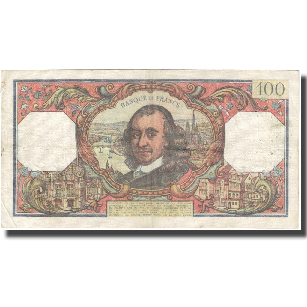 França, 100 Francs, Corneille, 1967, 1967-10-05, VF(20-25), Fayette:65.18