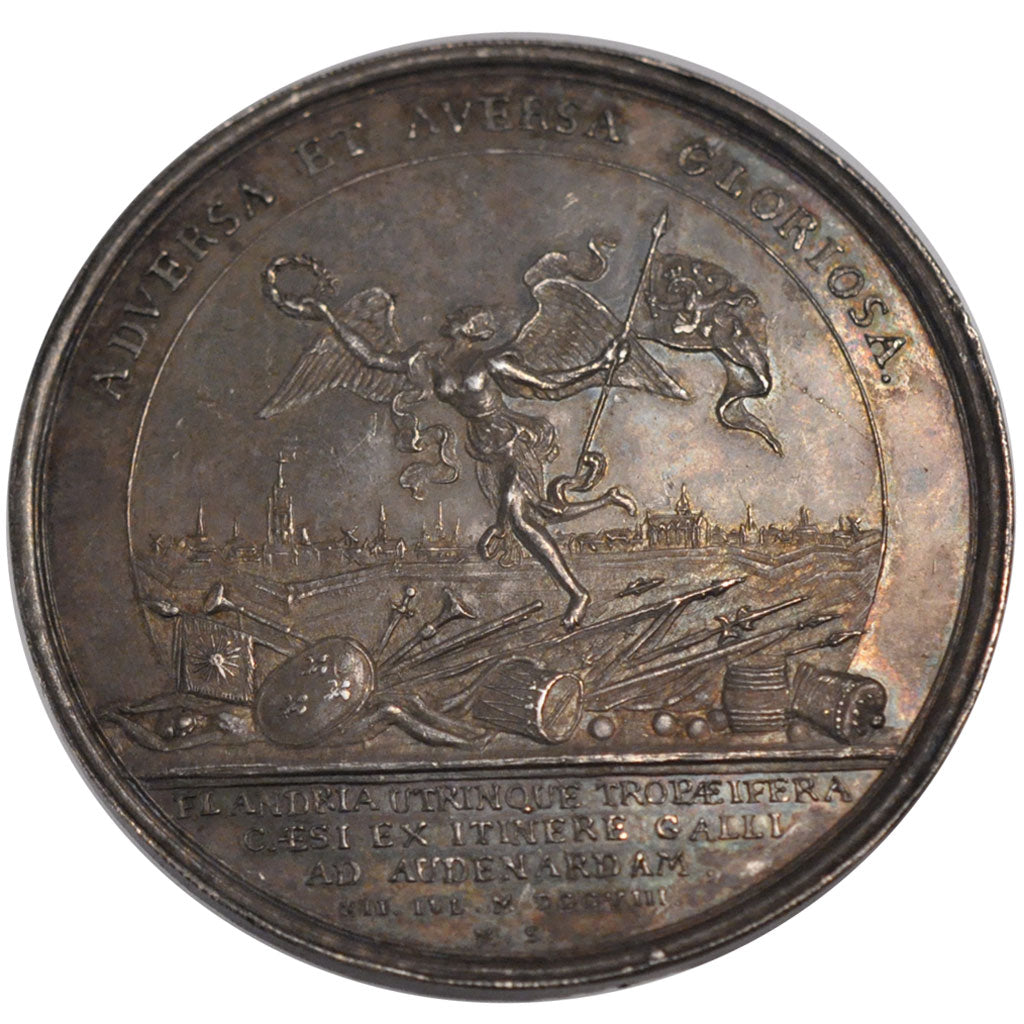 FRANCE, Politics, Society, War, Louis XIV, Medal, 1708, AU(55-58), Silver, 47,..