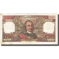 France, 100 Francs, Corneille, 1968, 1968-03-07, VF(20-25), Fayette:65.21