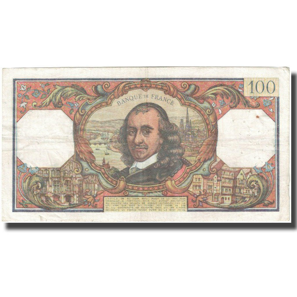 France, 100 Francs, Corneille, 1968, 1968-03-07, TB, Fayette:65.21, KM:149c