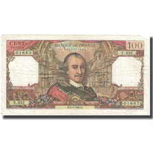 França, 100 Francs, Corneille, 1968, 1968-05-02, VF(20-25), Fayette:65.22