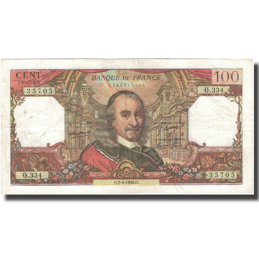 Frankreich, 100 Francs, Corneille, 1968, 1968-05-02, S, Fayette:65.22, KM:149c