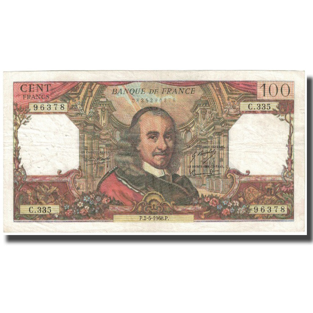 Frankrijk, 100 Francs, Corneille, 1968, 1968-05-02, TB, Fayette:65.22, KM:149c