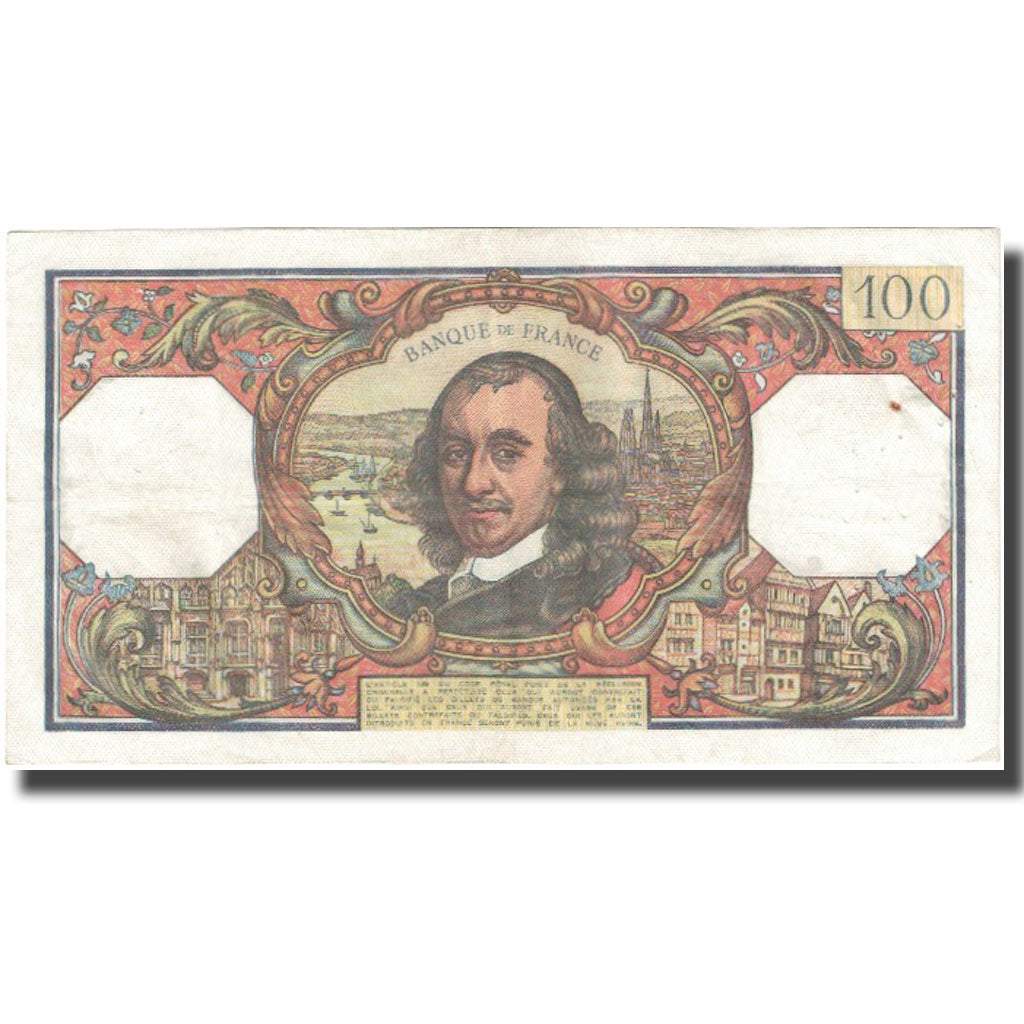 France, 100 Francs, Corneille, 1968, 1968-11-07, VF(20-25), Fayette:65.24