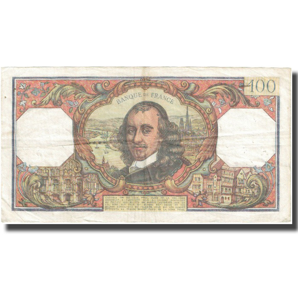 France, 100 Francs, Corneille, 1968, 1968-11-07, VF(20-25), Fayette:65.24