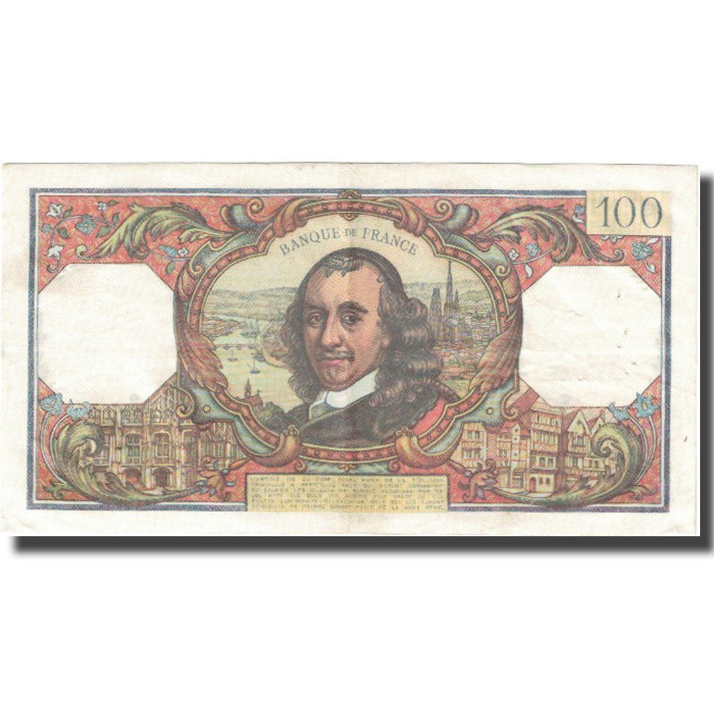 França, 100 Francs, Corneille, 1968, 1968-11-07, VF(20-25), Fayette:65.24