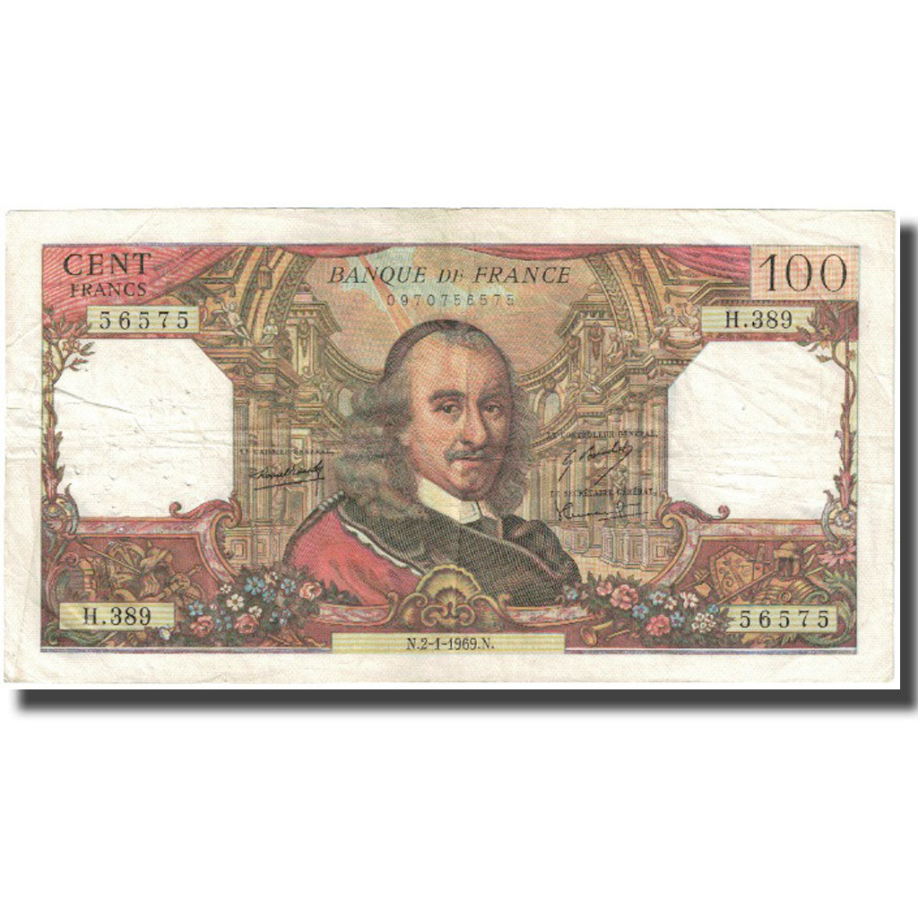 Francia, 100 Francs, Corneille, 1969, 1969-01-02, BC, Fayette:65.25, KM:149c