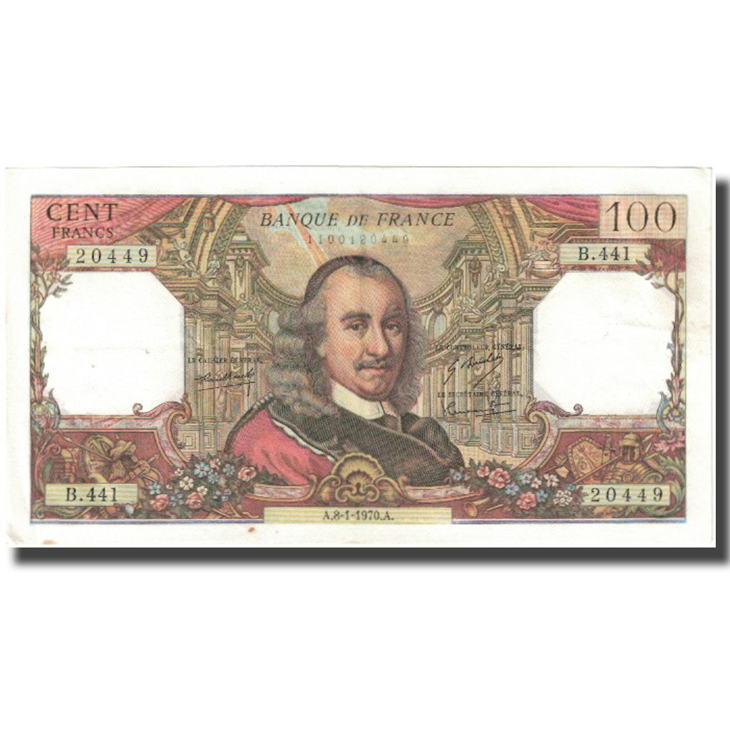 Francia, 100 Francs, Corneille, 1970, 1970-01-08, BC, Fayette:65.29, KM:149c
