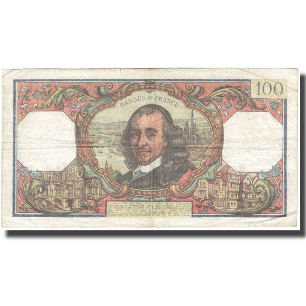 France, 100 Francs, Corneille, 1970, 1970-04-02, VF(20-25), Fayette:65.31