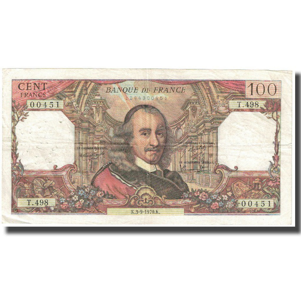 Francia, 100 Francs, Corneille, 1970, 1970-09-03, MB, Fayette:65.32, KM:149c