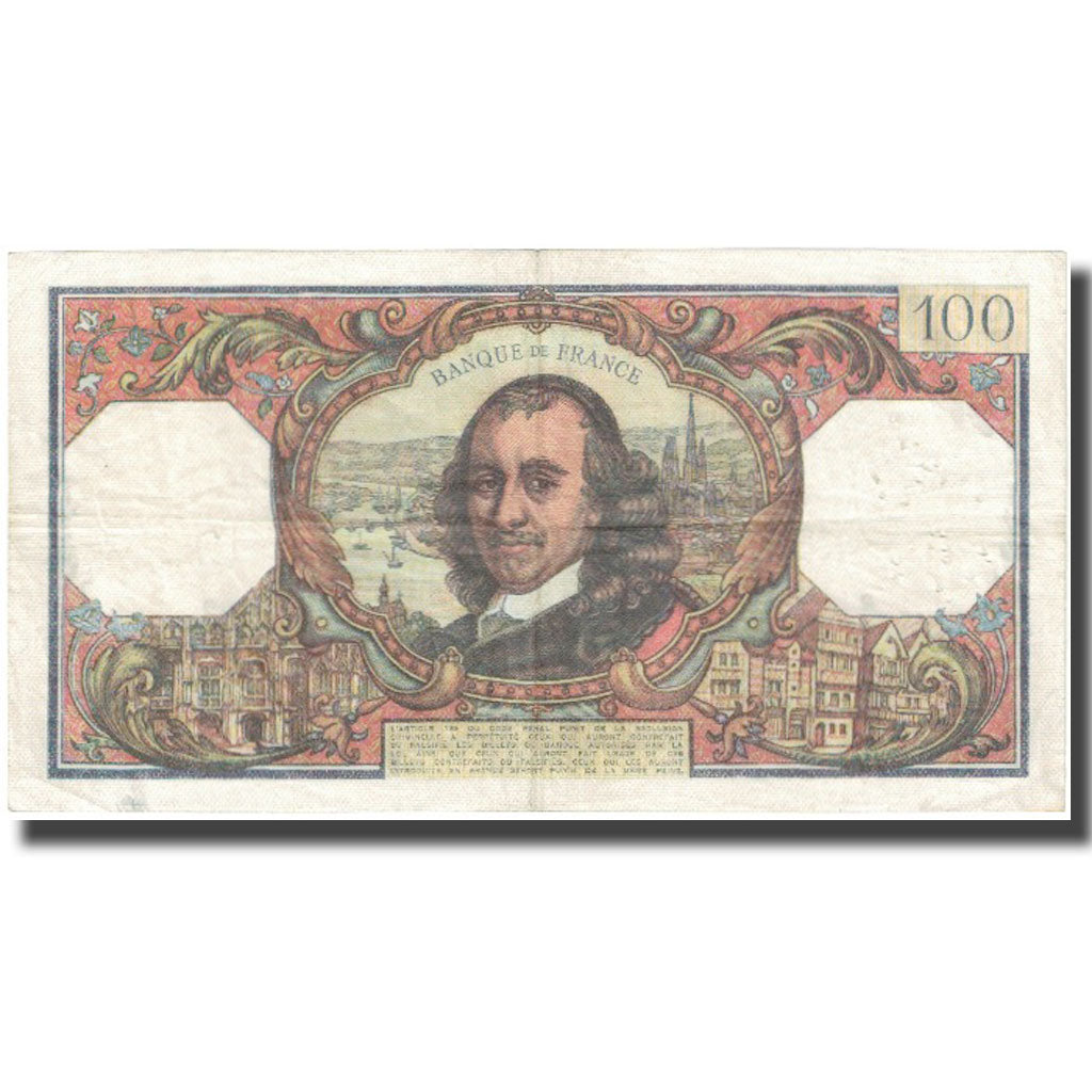 France, 100 Francs, Corneille, 1970, 1970-04-01, VF(20-25), Fayette:65.35
