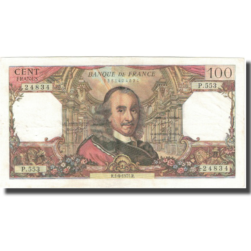 Frankrijk, 100 Francs, Corneille, 1970, 1970-04-01, TB, Fayette:65.35, KM:149c