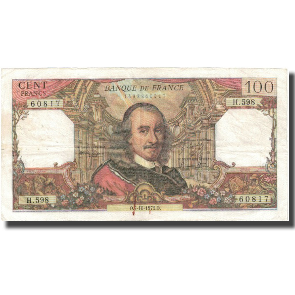 Francia, 100 Francs, Corneille, 1971, 1971-10-07, BC, Fayette:65.37, KM:149d