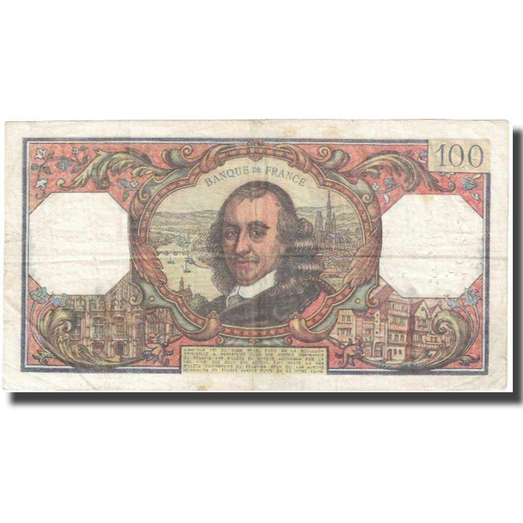 França, 100 Francs, Corneille, 1972, 1972-06-01, VF(20-25), Fayette:65.38