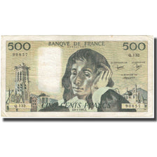 France, 500 Francs, Pascal, 1981, 1981-01-08, VF(20-25), Fayette:71.23, KM:156e