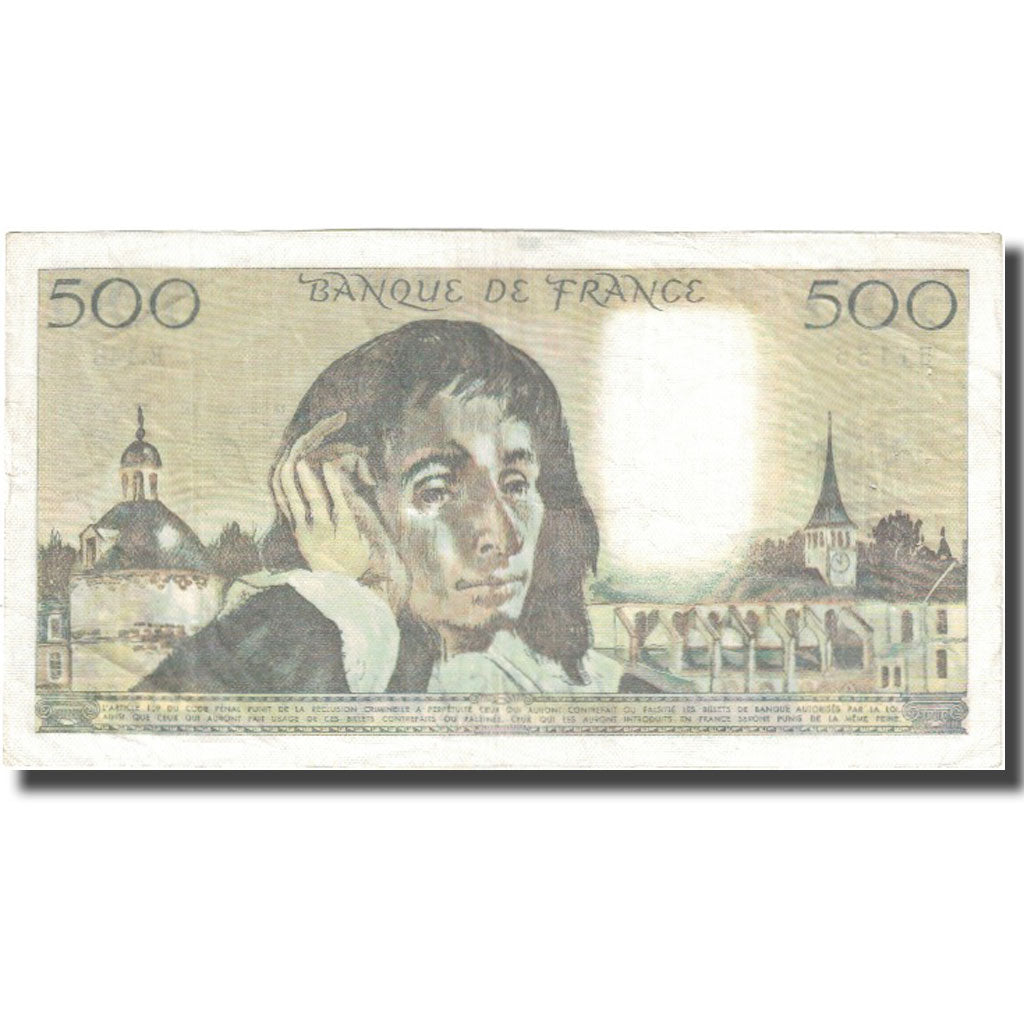 France, 500 Francs, Pascal, 1981, 1981-07-02, VF(20-25), Fayette:71.25, KM:156e
