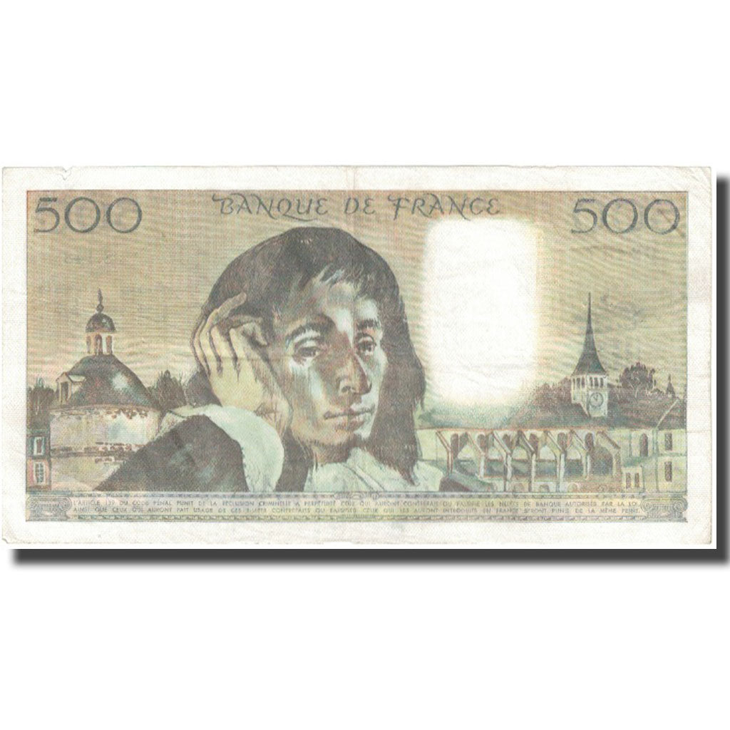 France, 500 Francs, Pascal, 1982, 1982-01-07, VF(20-25), Fayette:71.26, KM:156e