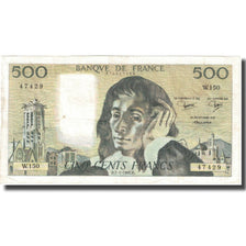 France, 500 Francs, Pascal, 1982, 1982-01-07, VF(20-25), Fayette:71.26, KM:156e
