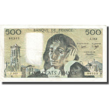 France, 500 Francs, Pascal, 1982, 1982-08-05, VF(20-25), Fayette:71.27, KM:156e