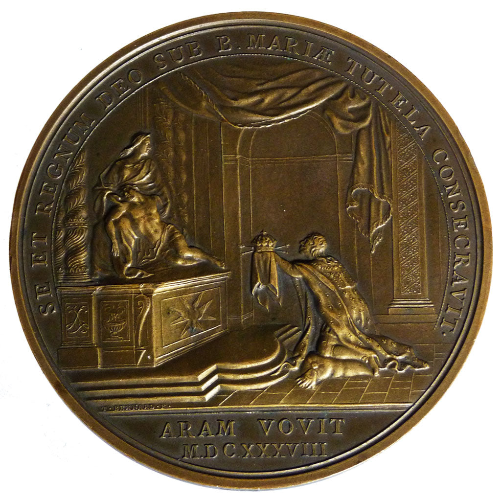 FRANCE, Politics, Society, War, Louis XIII, Medal, 1638, AU(55-58), Bronze, 68,.