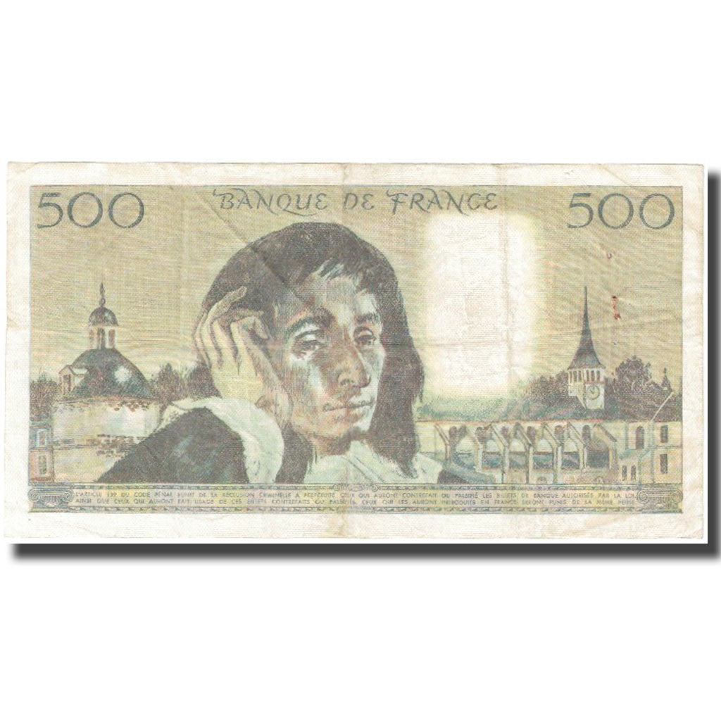 France, 500 Francs, Pascal, 1984, 1984-01-05, VF(20-25), Fayette:71.30, KM:156e