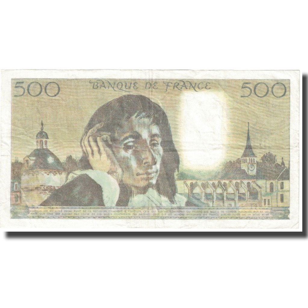 Francja, 500 Francs, Pascal, 1984, 1984-07-05, VF(20-25), Fayette:71.31, KM:156e
