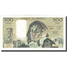 Francja, 500 Francs, Pascal, 1985, 1985-04-03, VF(20-25), Fayette:71.33, KM:156e