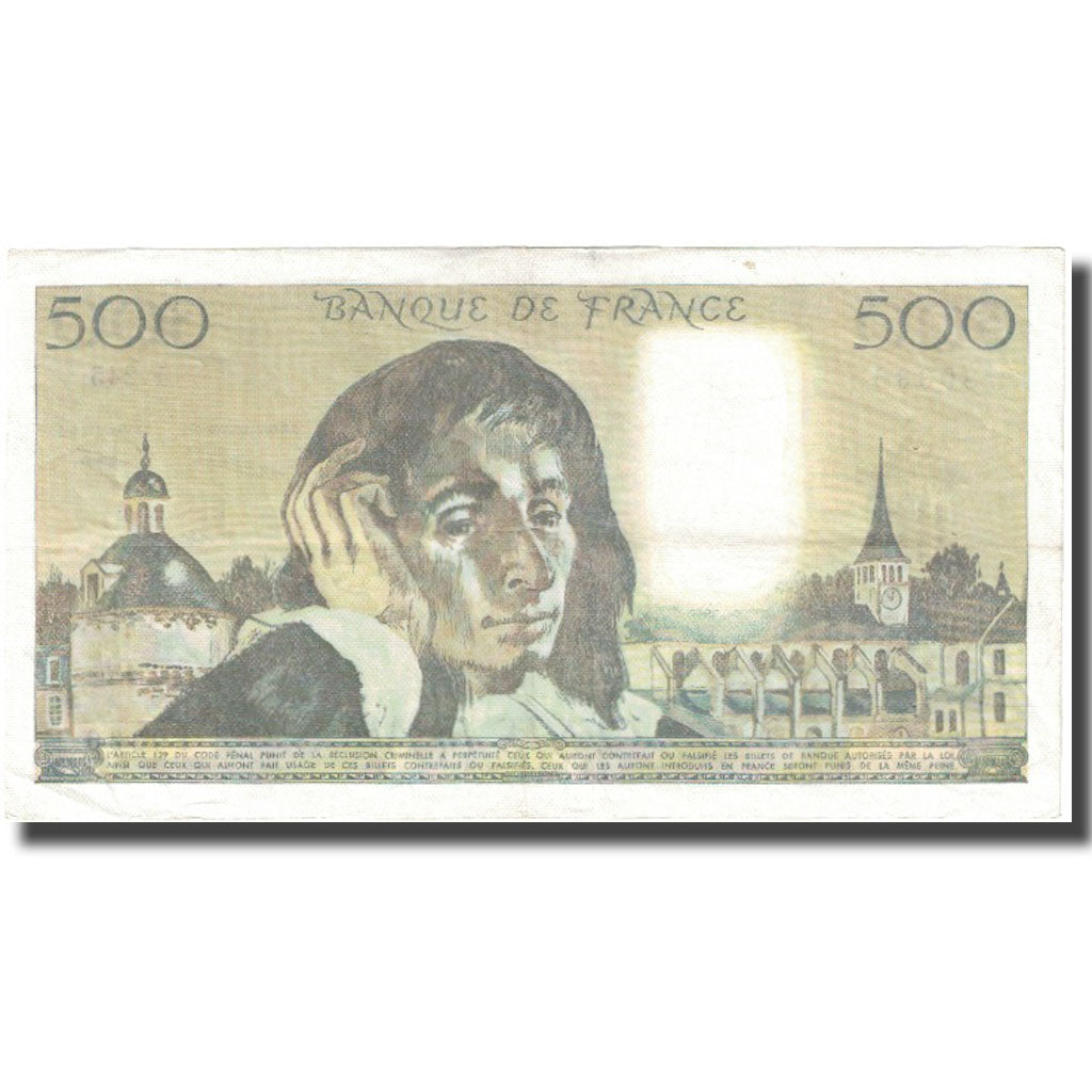 Francia, 500 Francs, Pascal, 1987, 1987-01-08, BC, Fayette:71.35, KM:156f