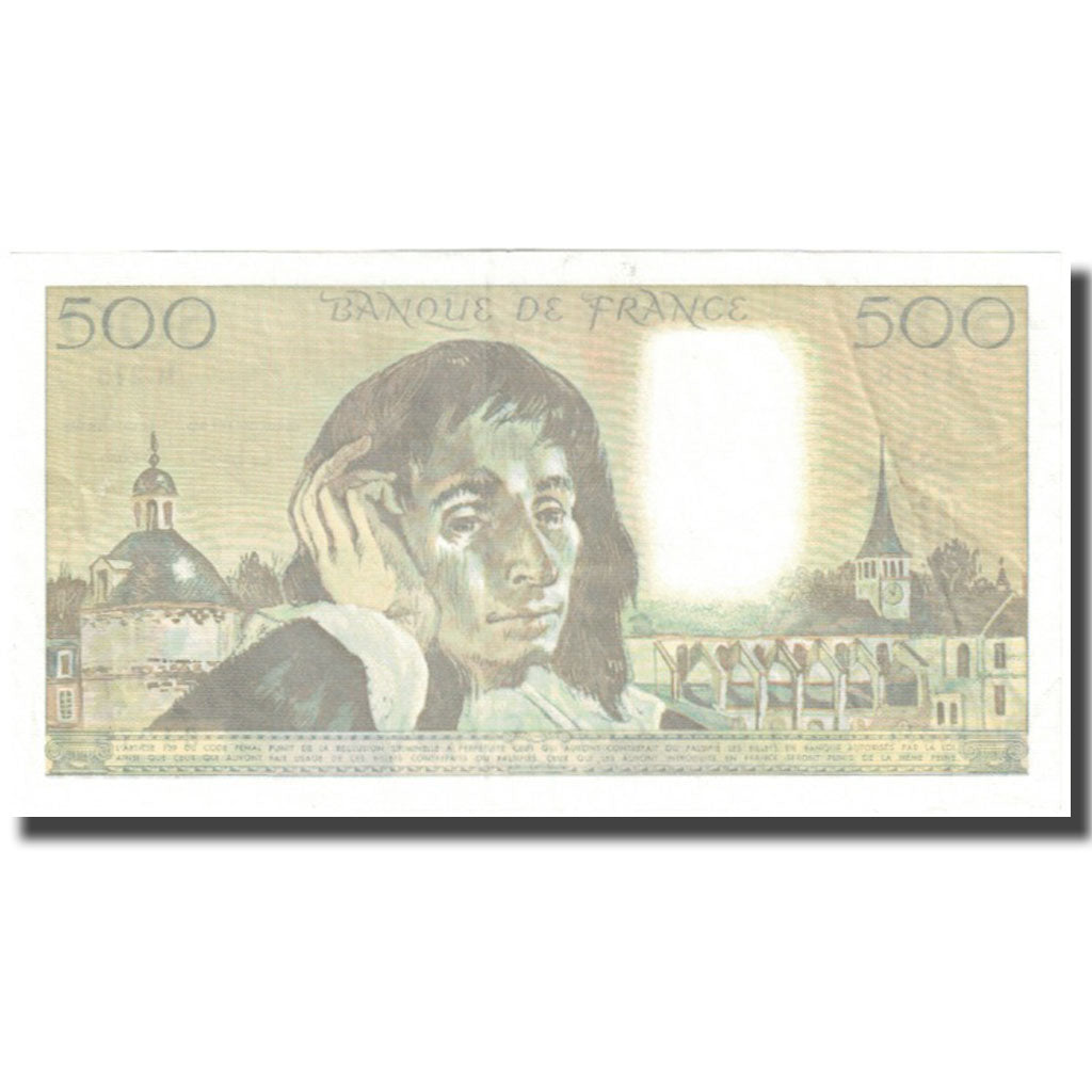 França, 500 Francs, Pascal, 1988, 1988-03-03, VF(20-25), Fayette:71.38, KM:156g