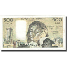 France, 500 Francs, Pascal, 1989, 1989-02-02, VF(20-25), Fayette:71.40, KM:156g