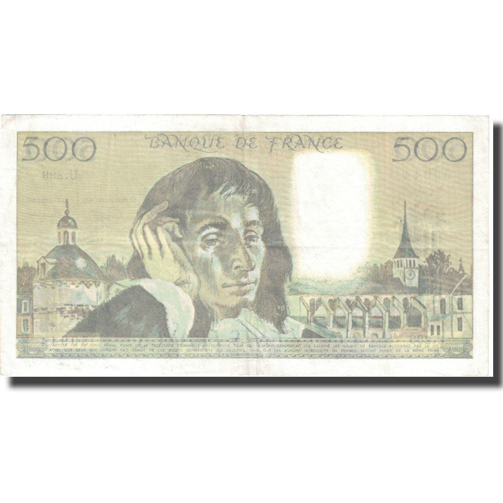 Francia, 500 Francs, Pascal, 1989, 1989-03-02, BC, Fayette:71.41, KM:156g
