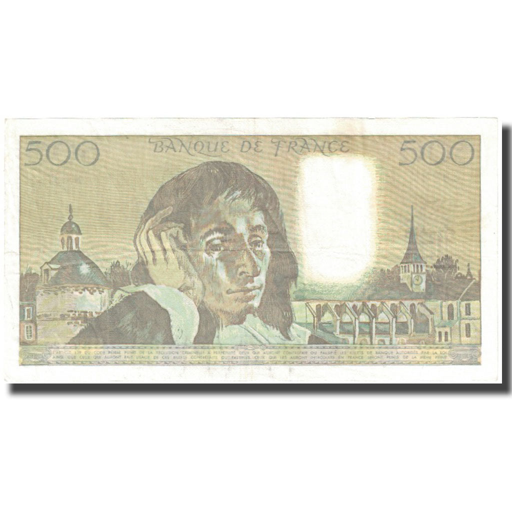 Francia, 500 Francs, Pascal, 1991, 1991-01-03, MB, Fayette:71.46, KM:156h