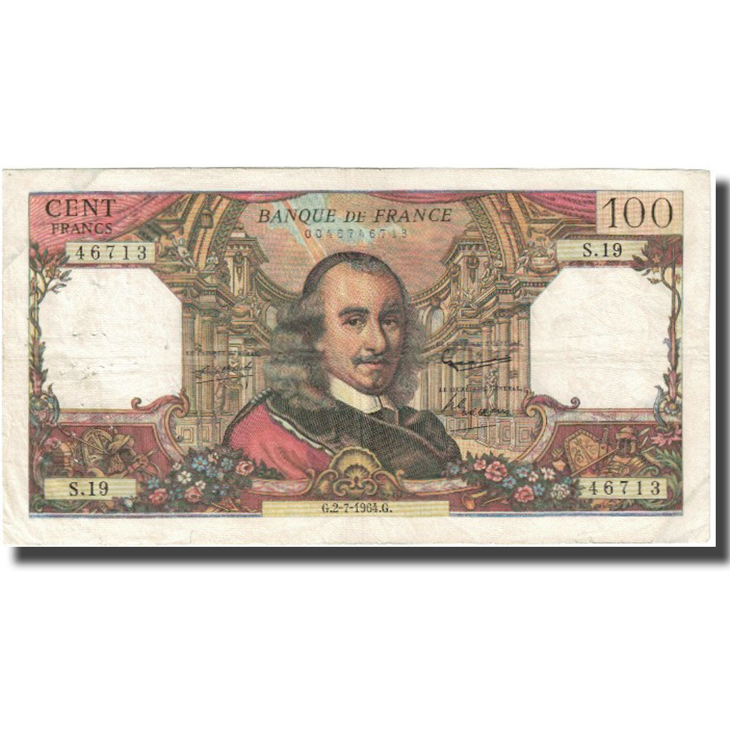 France, 100 Francs, Corneille, 1964, 1964-07-02, VF(20-25), Fayette:65.02