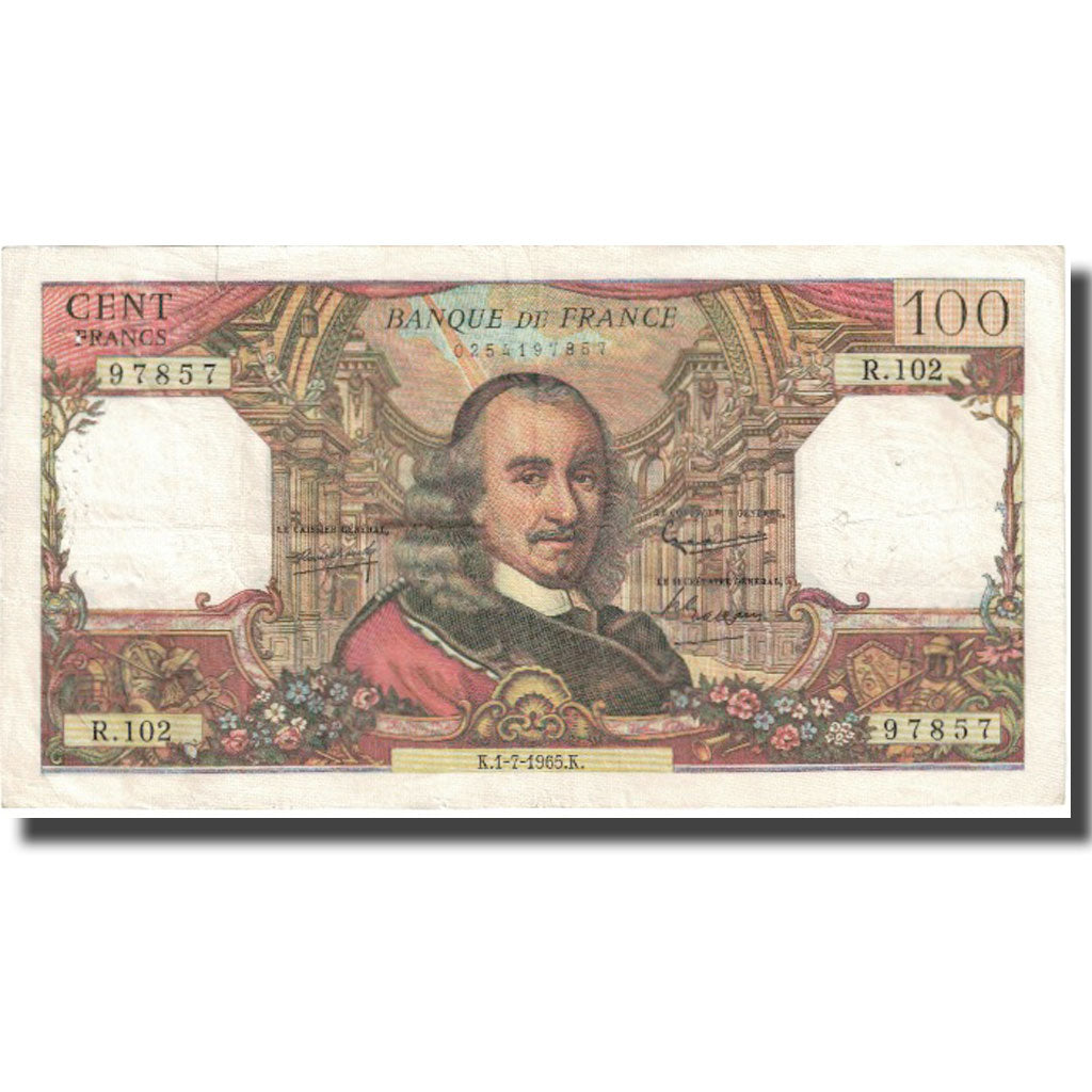 France, 100 Francs, Corneille, 1965, 1965-07-01, VF(20-25), Fayette:65.08