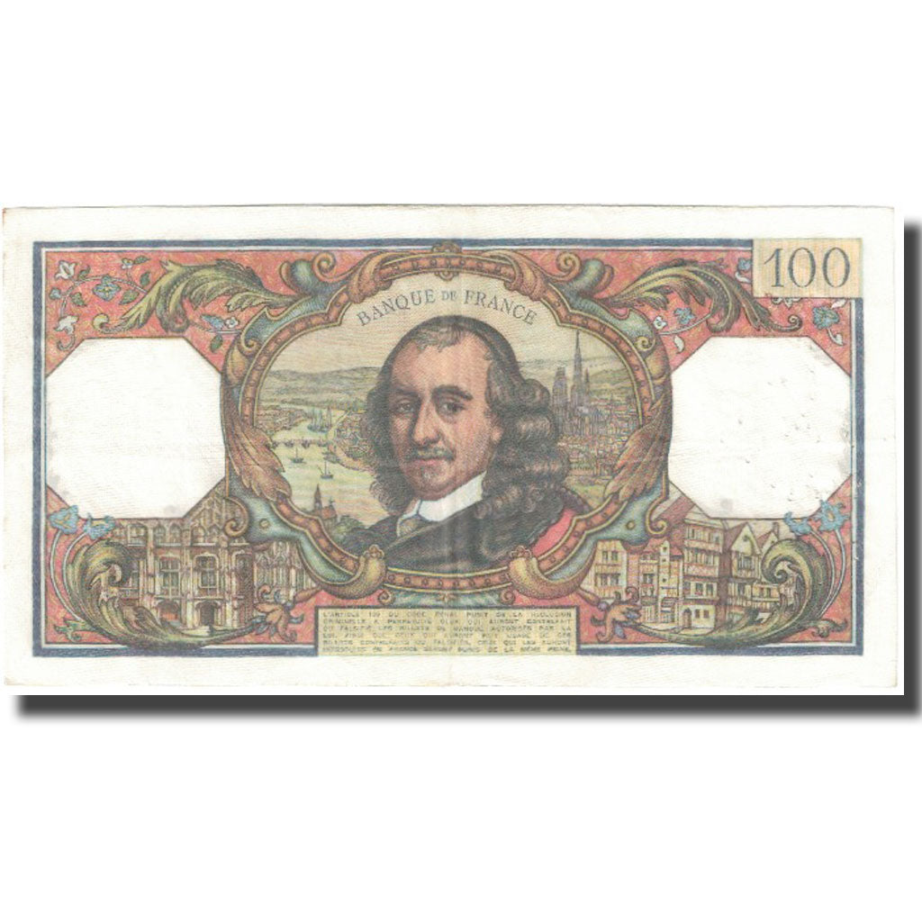 France, 100 Francs, Corneille, 1966, 1966-06-02, VF(20-25), Fayette:65.13