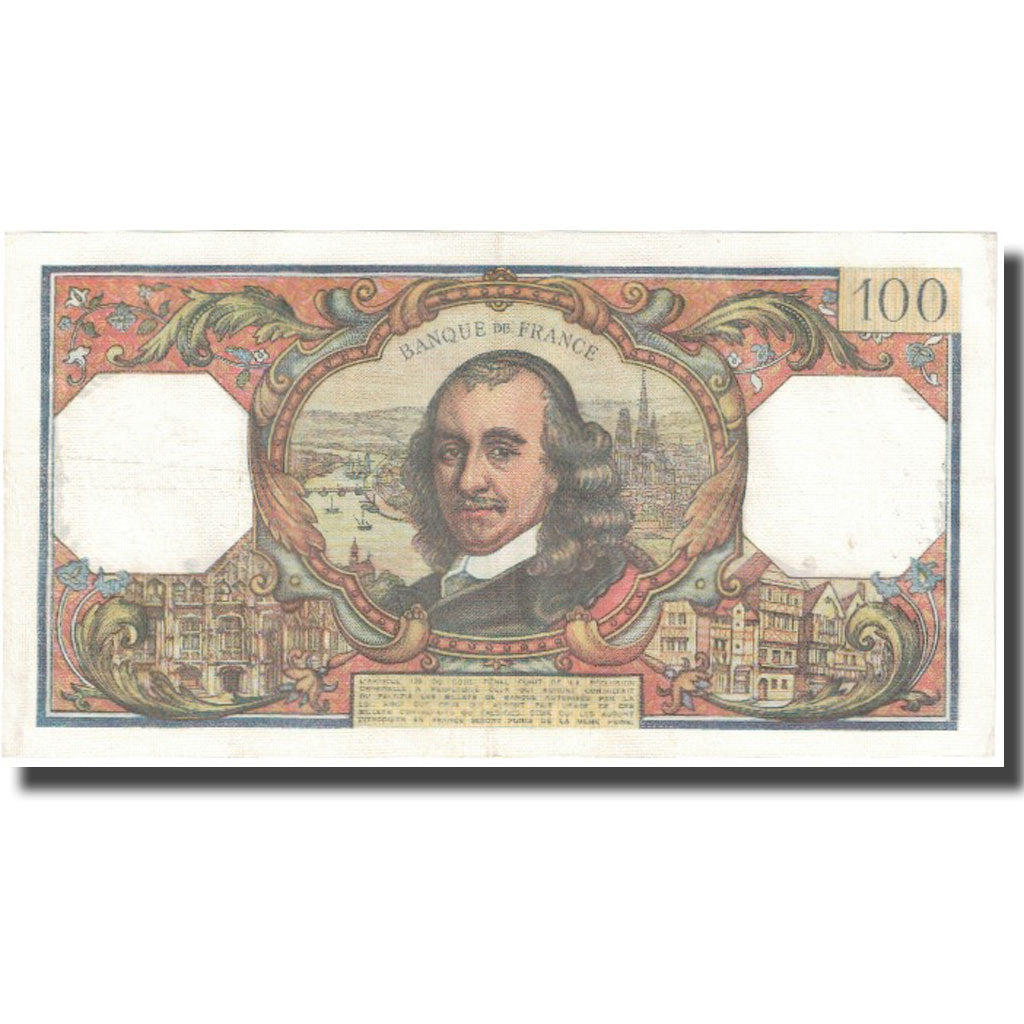 França, 100 Francs, Corneille, 1966, 1966-09-01, VF(20-25), Fayette:65.14