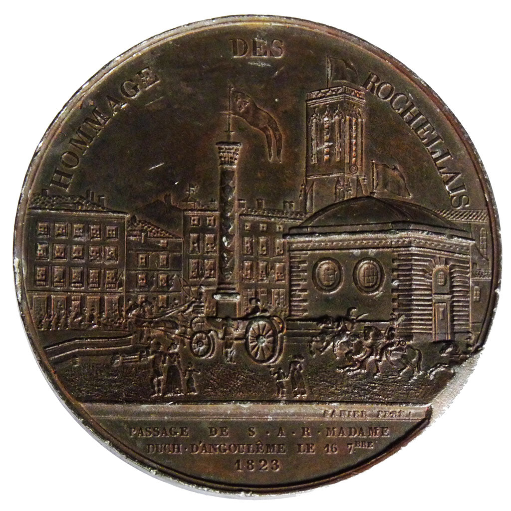 FRANCE, Politics, Society, War, Louis XVIII, Medal, 1823, AU(50-53), Bronze,...