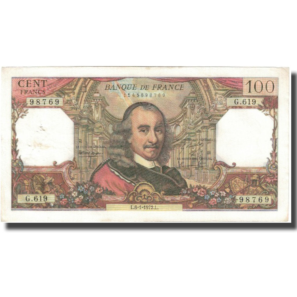 Frankreich, 100 Francs, Corneille, 1972, 1972-01-06, S, Fayette:65.38, KM:149d