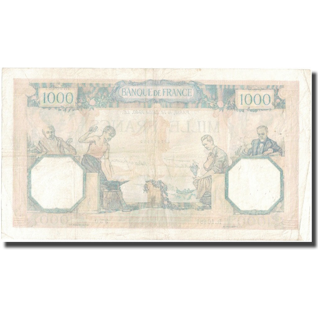 Francja, 1000 Francs, Cérès, 1940, 1940-07-18, VF(20-25), Fayette:38.50