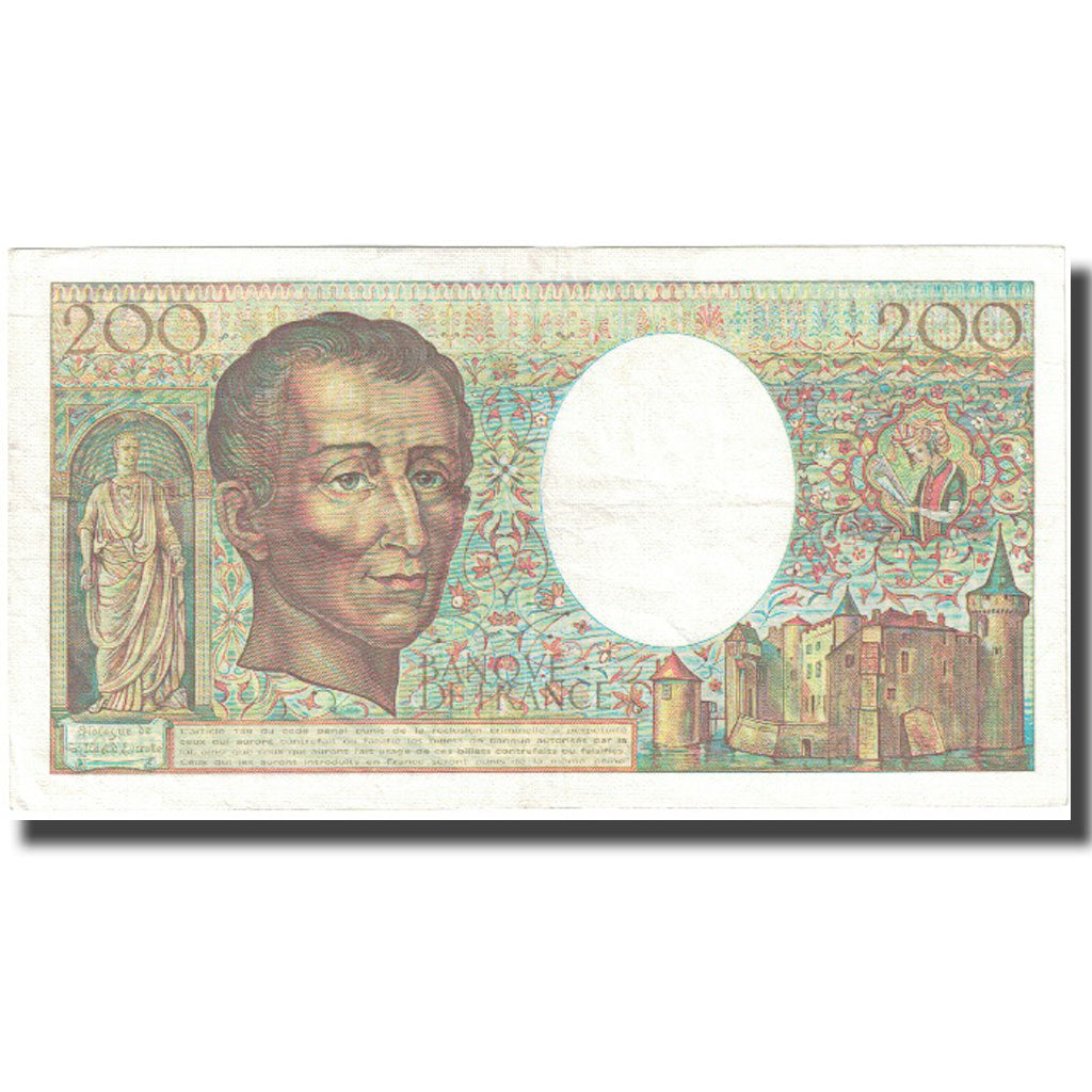 France, 200 Francs, Montesquieu, 1982, VF(20-25), Fayette:70.04, KM:155a