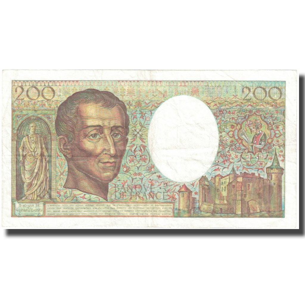 Francia, 200 Francs, Montesquieu, 1989, BC, Fayette:70.09, KM:155c