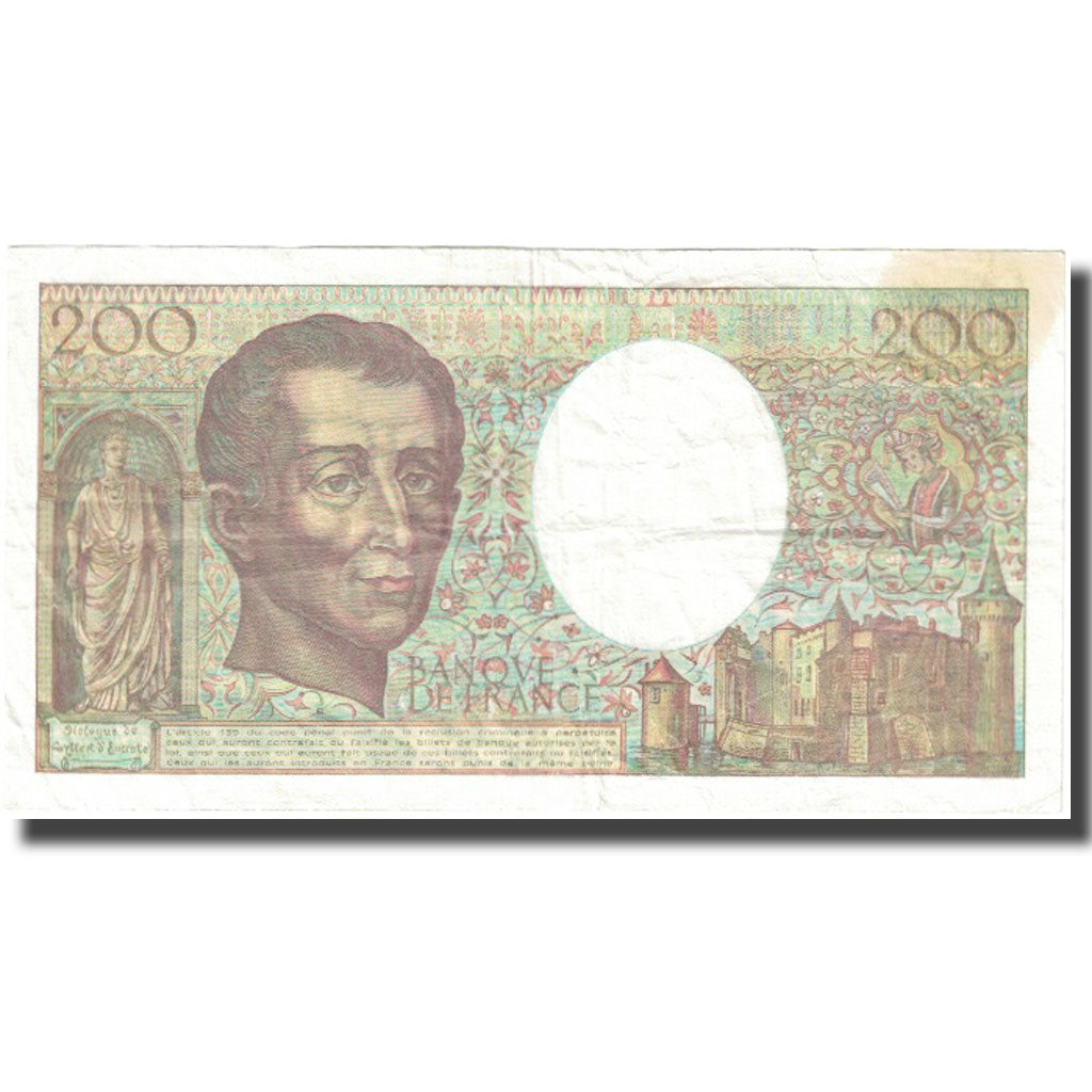 France, 200 Francs, Montesquieu, 1990, TB, Fayette:70.10a, KM:155d