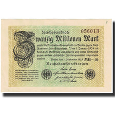 Geldschein, Deutschland, 20 Millionen Mark, 1923, 1923-09-01, KM:108d, UNZ