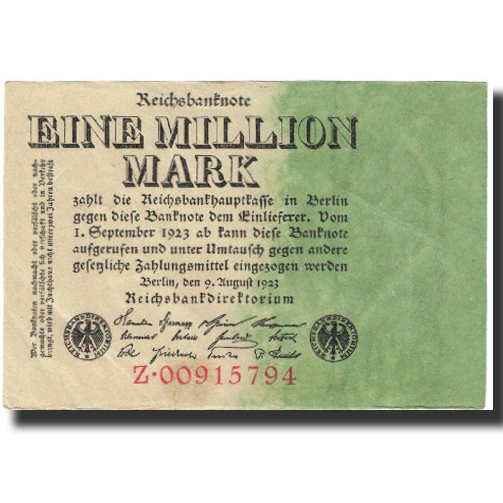 Banknote, Germany, 1 Million Mark, 1923, 1923-08-09, KM:102a, UNC(65-70)