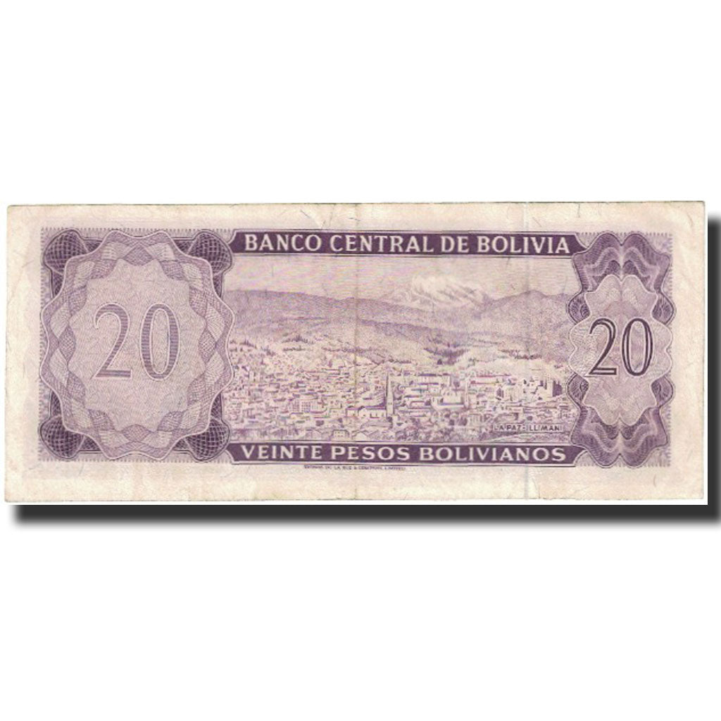Billet, Bolivie, 20 Pesos Bolivianos, 1962, 1962-07-13, KM:161a, SPL