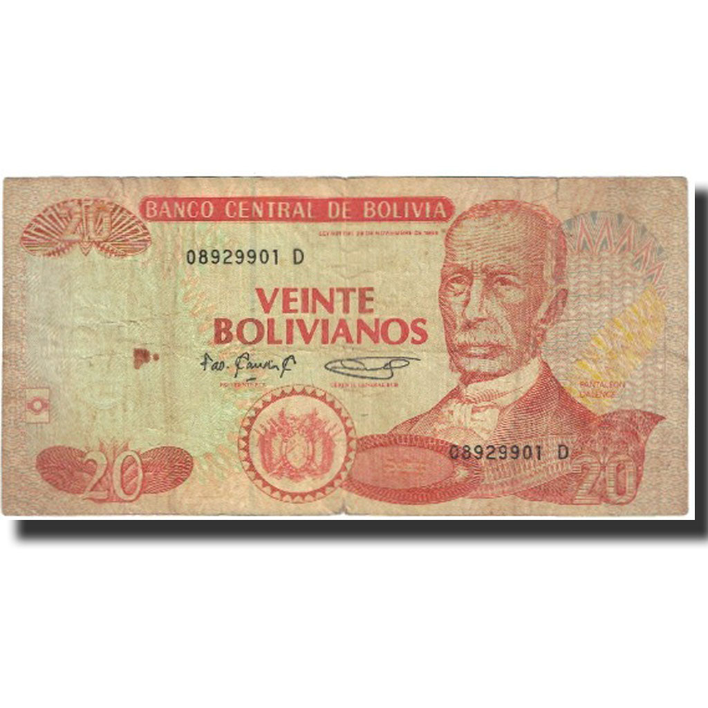 Geldschein, Bolivien, 20 Bolivianos, 1986, 1986-11-28, KM:205a, SS