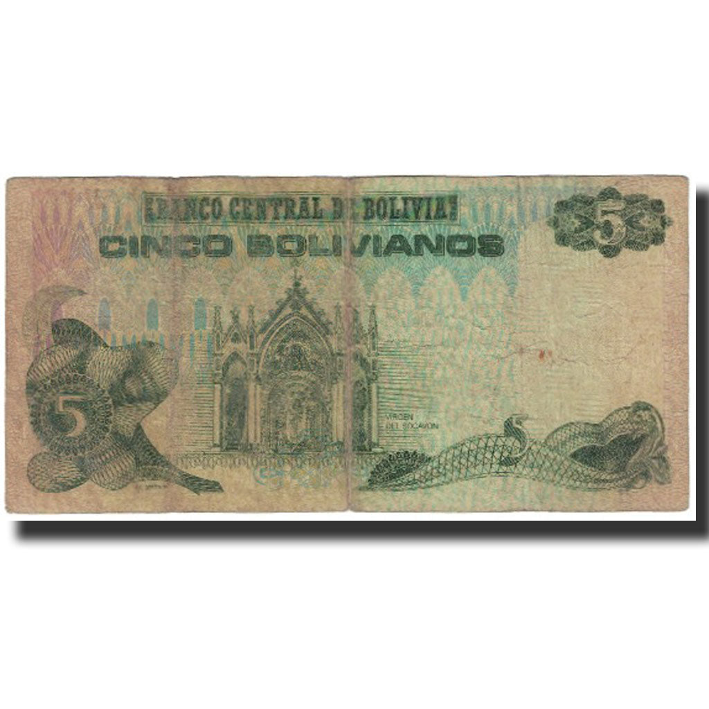 Banknote, Bolivia, 5 Bolivianos, 1986, 1986-11-28, KM:209, EF(40-45)